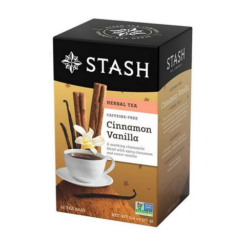 Stash Tea, Caffeine Free Herbal Tea Cinnamon Vanilla, Caffeine Free 18 Count