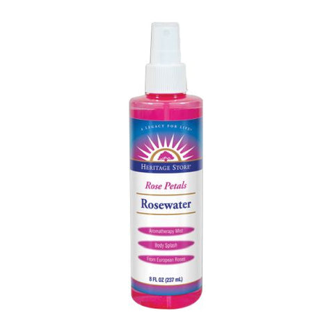 Heritage Store, Flower Water, ROSEWATER ATOMIZER, 8 OZ