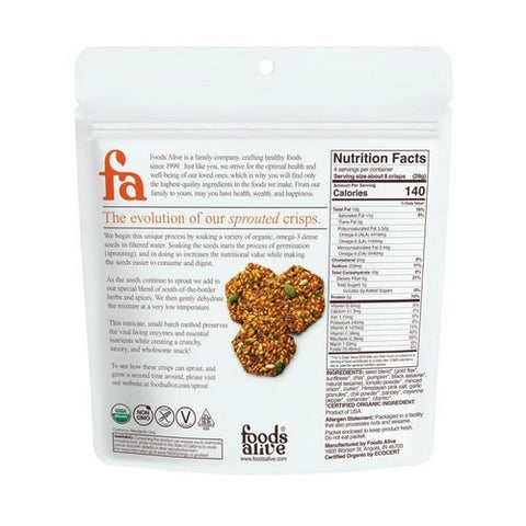 Foods Alive, Organic Sprouted Crisps Salsa Fresca, 4 Oz