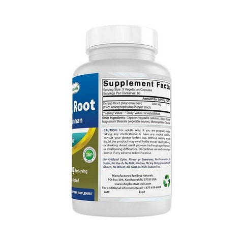 Best Naturals, Konjac Root, 2000 mg, 180 Caps