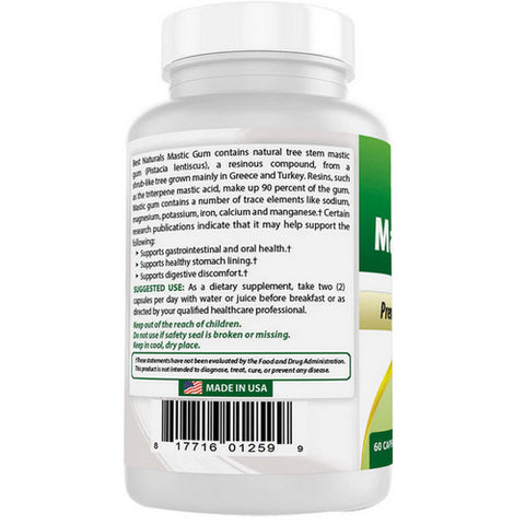 Best Naturals, Mastic Gum, 500 mg, 60 Caps