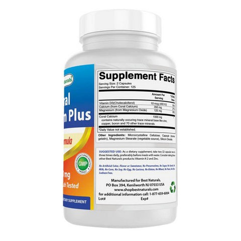 Best Naturals, Coral Calcium, 1000 mg, 250 Caps