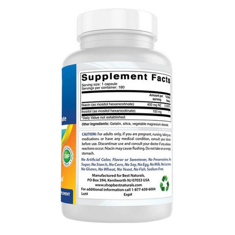 Best Naturals, Niacin Flush Free, 500 mg, 180 Caps