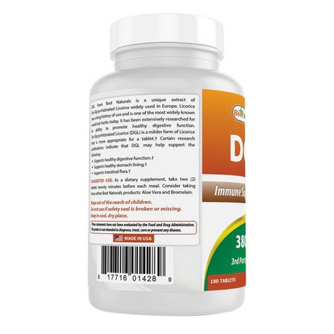 Best Naturals, DGL Chewable, 380 mg, 180 Tabs