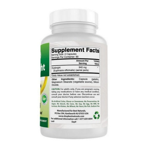 Best Naturals, Eyebright, 470 mg, 180 Caps