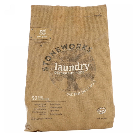 Grab Green, Stoneworks Laundry Detergent Pods, Oak Tree 50 Loads