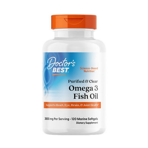 Doctors Best, Purified & Clear Omega 3 Fish Oil, 120 Softgels