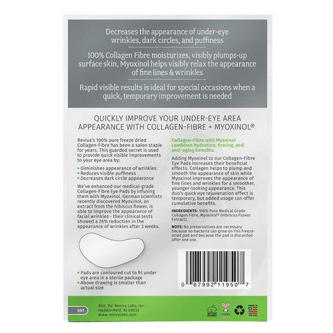 Reviva, Collagen Fibre Eye Pad with Myoxinal, 3 Packets