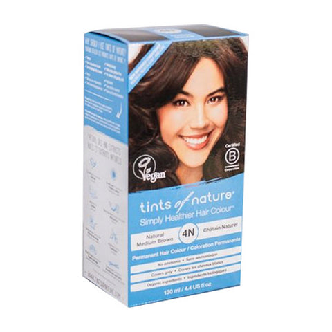 Tints of Nature, Permanent Hair Colour 4N Natural Medium Brown, 4N Natural Medium Brown 4.4 Oz