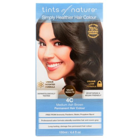 Tints of Nature, Permanent Hair Color, 4C Medium Ash Brown 4.4 Oz
