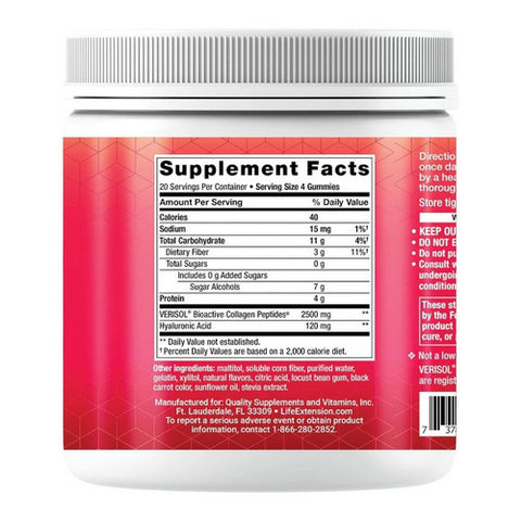 Life Extension, Youthful Collagen Cherry, 80 Gummies