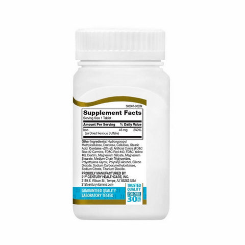 21st Century, Slow Release Iron, 60 Tabs