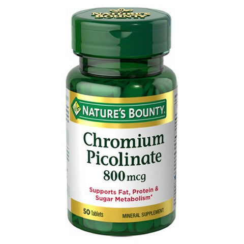 Nature's Bounty, Mega Chromium Picolinate, 800 mcg, 50 Tablets
