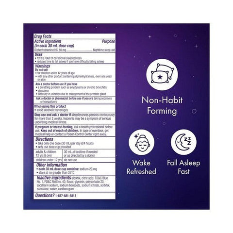 Vicks, Zzzquil Diphenhydramine HCl Nighttime Sleep Aid Liquid Warming Berry, 12 Oz Vicks