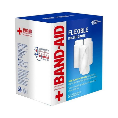 Band-Aid, Rolled Gauze Rolls, 5 Each Band-Aid
