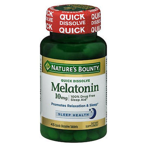 Nature's Bounty, Melatonin Quick Dissolve Tablets, 10 mg, 45 Tabs