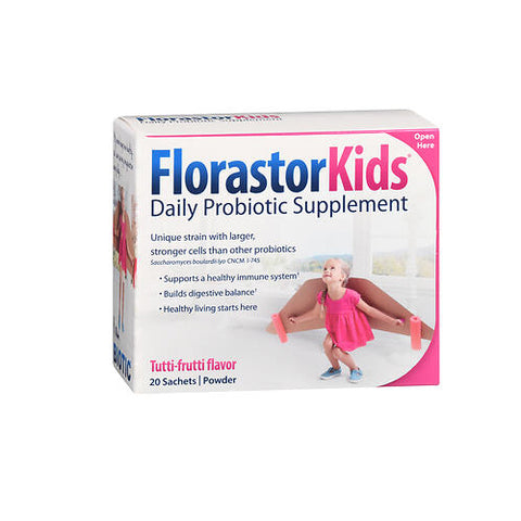 Florastor, Kids Daily Probiotic Supplement Powder Tutti-Frutti Flavor, 20 Each
