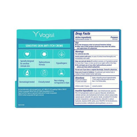 Vagisil, Maximum Strength Anti-Itch Cream With Soothing Oatmeal, 1 Oz Vagisil