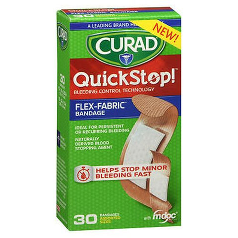 Curad, Quickstop! Flex-Fabric Bandages Assorted Sizes, 30 Each