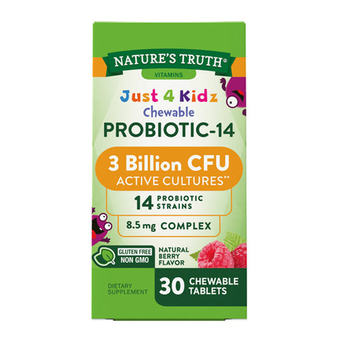 Nature's Truth, Kid'S Probiotic-10 Complex Natural Berry Flavor, 13 mg, 30 Tabs