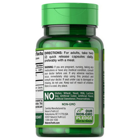 Nature's Truth, Alpha Lipoic Acid Plus Biotin Optimizer Quick Release Capsules, 600 Mg, 60 Caps
