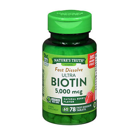 Nature's Truth, Ultra Biotin Fast Dissolve Tablets Natural Berry Flavor, 78 Tabs