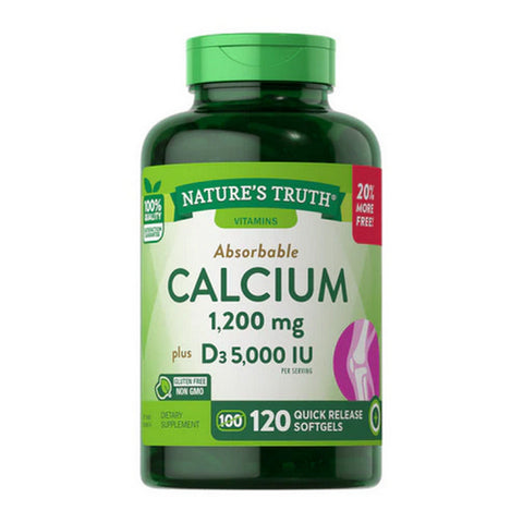 Nature's Truth, Absorbable Calcium Plus D3 Quick Release Softgels, 1200 Mg, 120 Caps