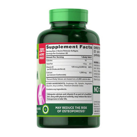 Nature's Truth, Absorbable Calcium Plus D3 Quick Release Softgels, 1200 Mg, 120 Caps