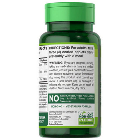 Nature's Truth, Calcium Magnesium Zinc Coated Caplets, 90 Tabs