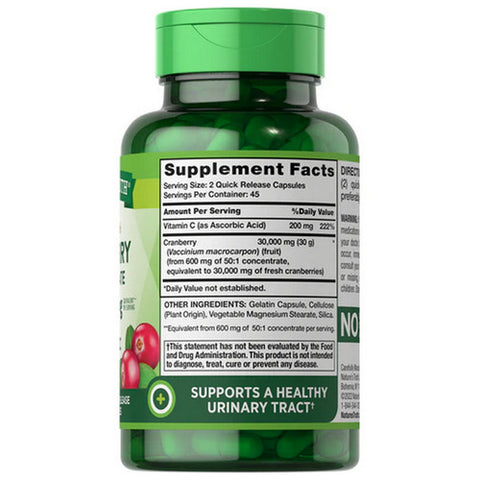Nature's Truth, Ultra Triple Strength Cranberry Concentrate Plus Vitamin C, 30000 Mg, 90 Caps