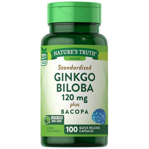 Nature's Truth, Standardized Ginkgo Biloba Plus Quick Release Capsules, 120 Mg, 100 Caps