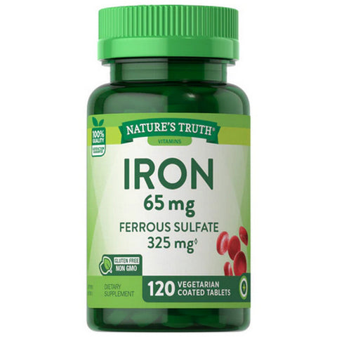 Nature's Truth, Iron Ferrous Sulfate Coated Tablets, 65 Mg, 120 Caps
