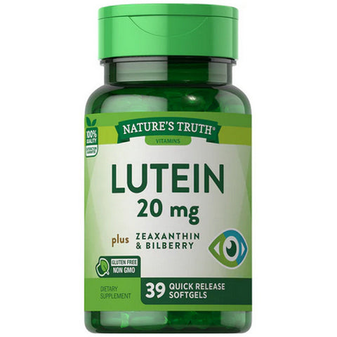 Nature's Truth, Lutein Plus Zeaxanthin & Bilberry Quick Release Softgels, 20 Mg, 39 Caps