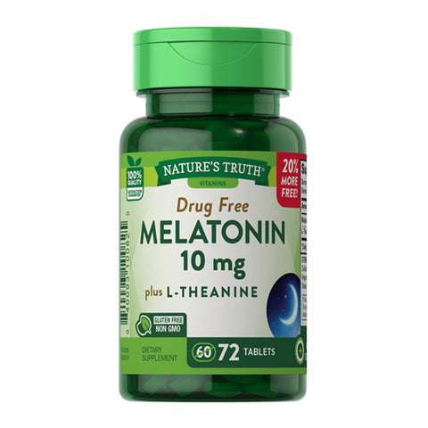 Nature's Truth, Melatonin 10 Mg Plus L-Theanine Tablets, 10 Mg, 72 Tabs