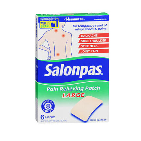 Salonpas, Pain Relieving Patches Large, 6 Each