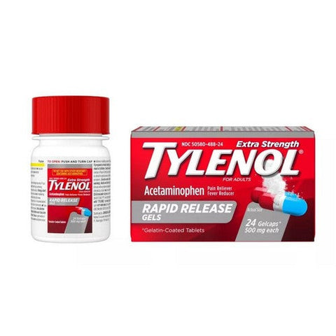 Tylenol, Extra Strength Acetaminophen Rapid Release Gelcaps, 500 Mg, 24 Caps Tylenol