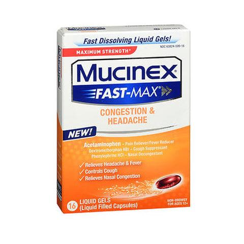 Airborne, Mucinex Fast-Max Congestion & Headache Liquid Gels, 16 Caps
