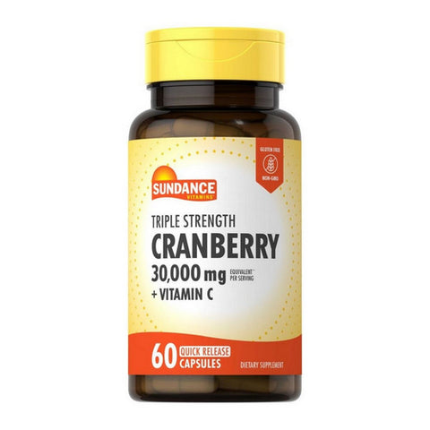 Sundance, Ultra Triple Strength Cranberry + Vitamin C Capsules, 60 Caps