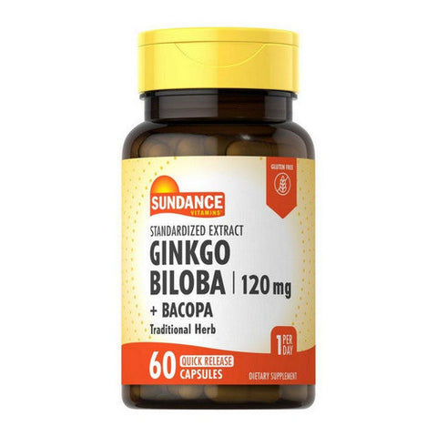 Sundance, Standardized Extract Ginkgo Biloba Plus Bacopa, 120 Mg, 60 Caps Sundance