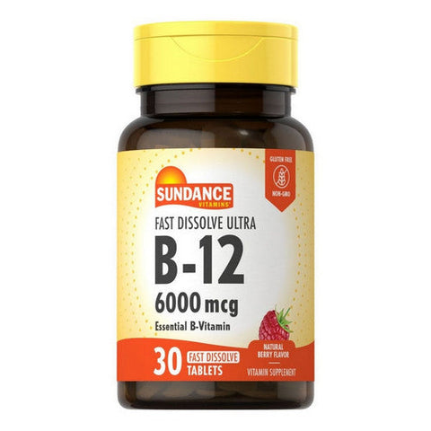 Sundance, Fast Dissolve Ultra Vitamin B-12, 6000 Mcg, 30 Tabs Sundance