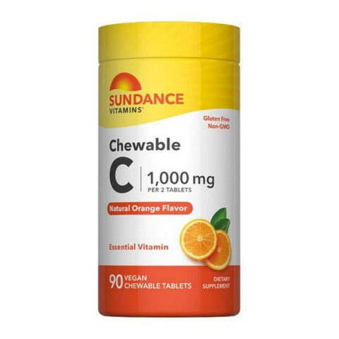 Sundance, Chewable Vitamin C Natural Orange, 1000 Mg, 90 Tabs Sundance