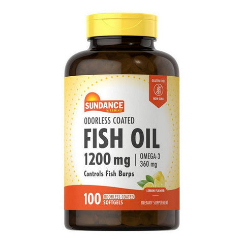 Sundance, Fish Oil Omega-3 Coated Softgels Odorless Natural Lemon, 100 Tabs Sundance