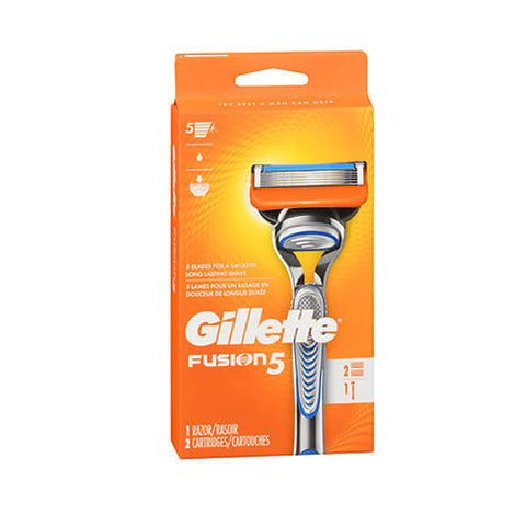 Gillette, Fusion Five Razor Handle And Two Blade Refills, 1 Each