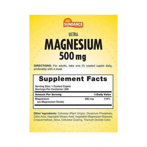Sundance, Ultra Magnesium Caplets, 500 mg, 200 Tabs