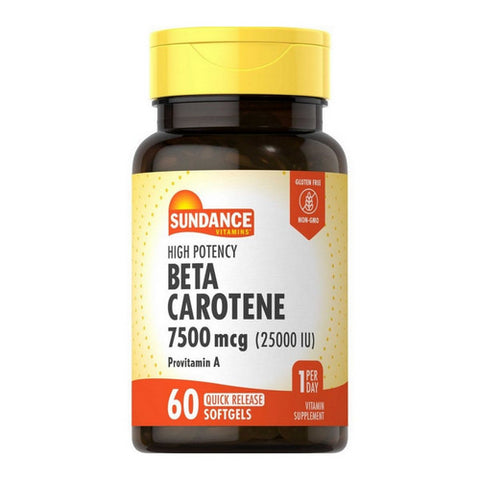 Sundance, Beta Carotene Vitamin A Softgels, 25,000 IU, 60 Caps