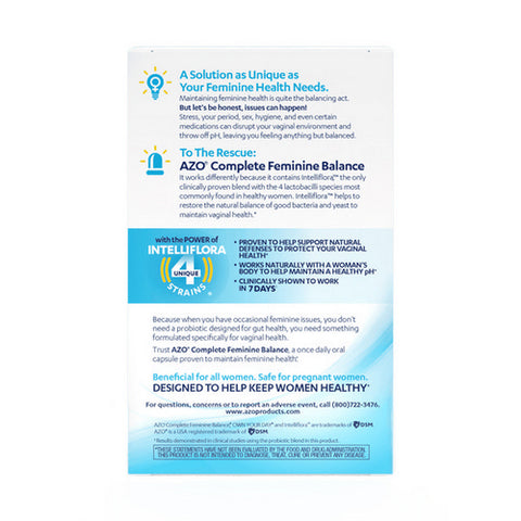 Azo, Complete Feminine Balance Daily Probiotic, 30 Caps