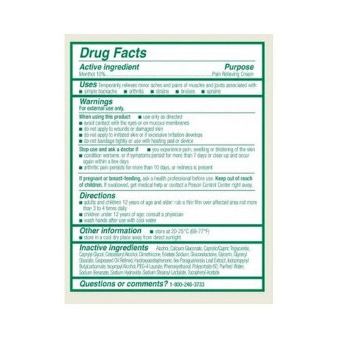 Biofreeze, Soothing Pain Relief Cream, 3 Oz Biofreeze