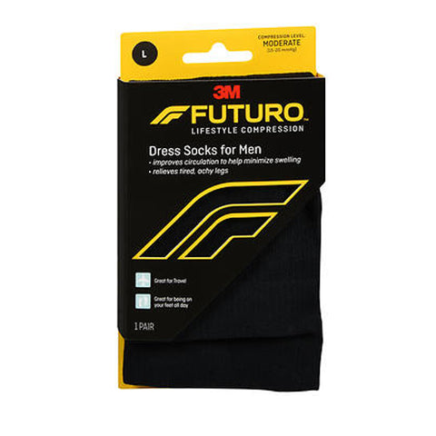 Futuro, Mens Dress Socks Black Large, 1 Each