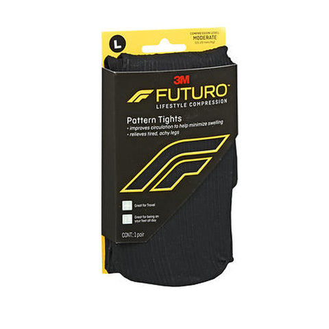 Futuro, Lifestyle Compression Pattern Tights Moderate, Large Black,1 Each