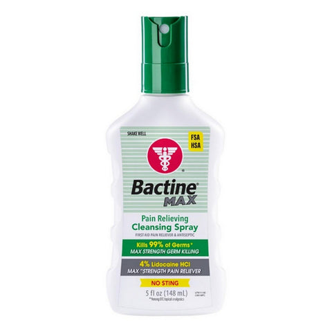 Bactine, Max Pain Relieving Cleansing Spray, 5 Oz